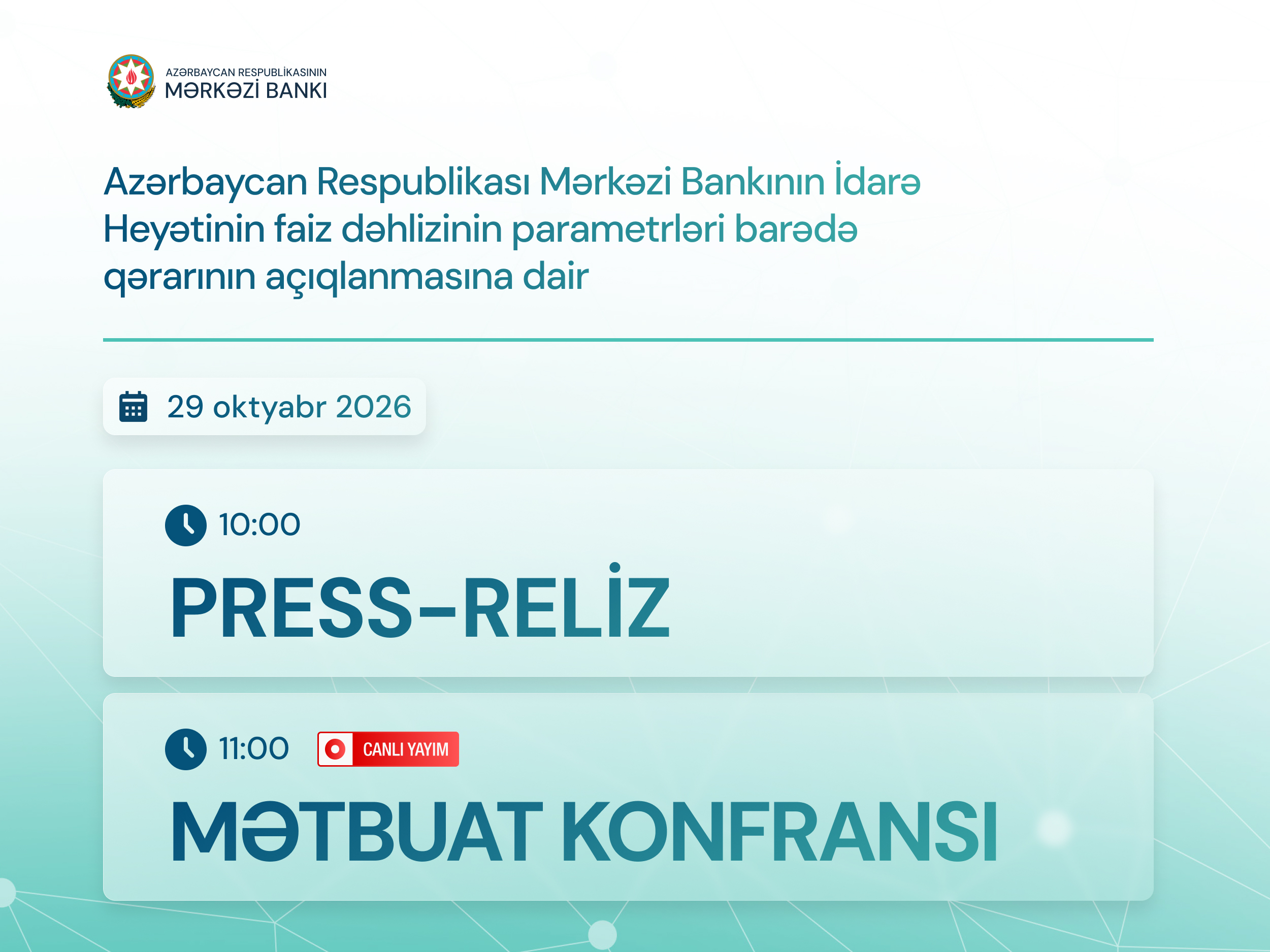 Mərkəzi Bankın məlumatı