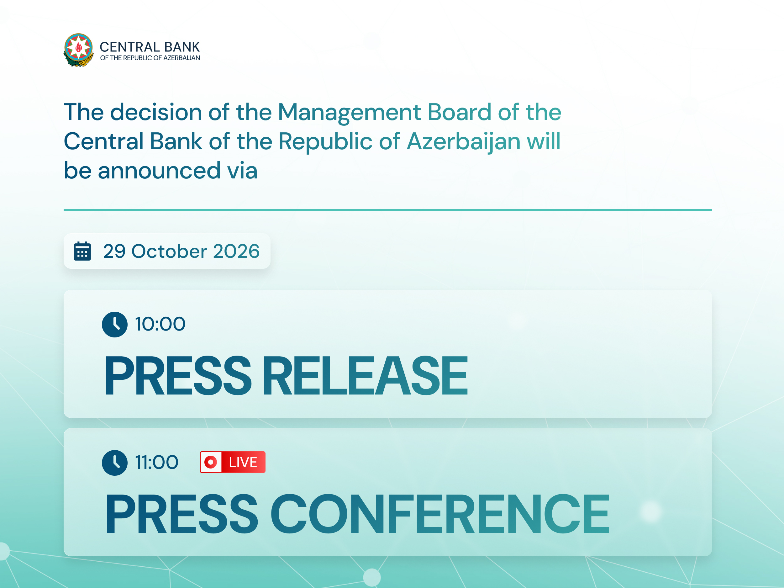 Information by the Central Bank